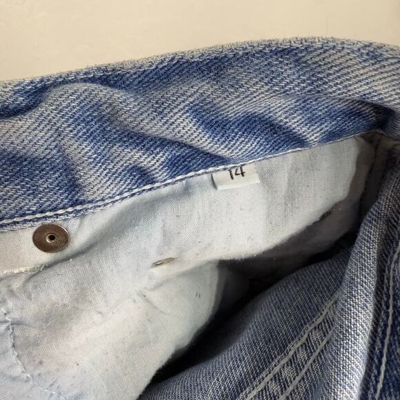 VTG Retro Revolt Denim Jeans Size 12 Embroidered Fish Raw Hem Straight *Read - Picture 7 of 13